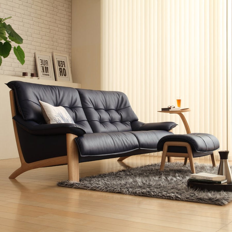 カリモク ソファ 本革張ソファ ZU4903 長椅子 幅202cm レザー 座り心地