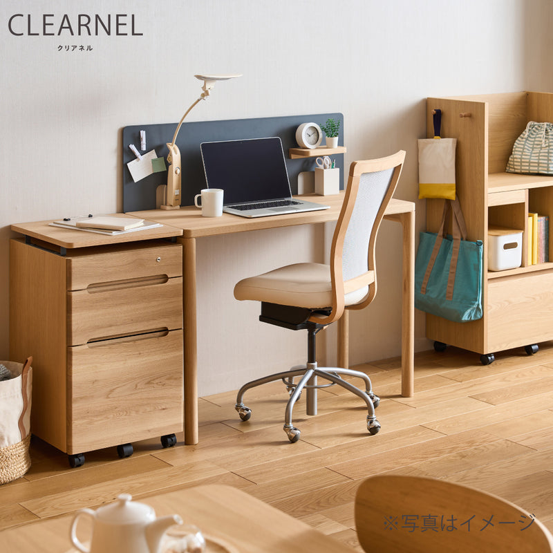カリモク クリアネル 3点セット オーク材 学習机 デスク 幅90cm 奥行