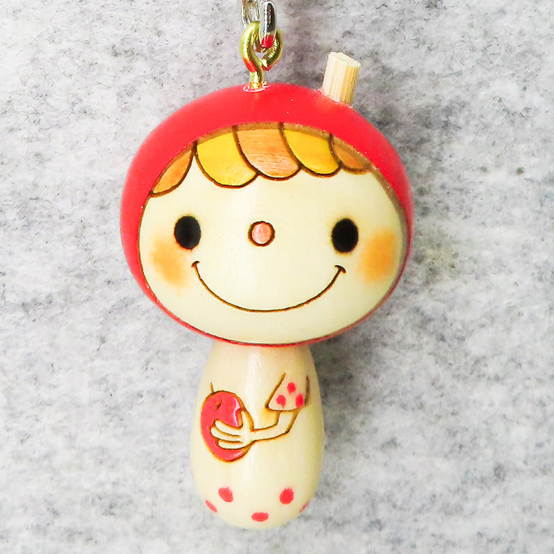 こけし リンゴちゃんストラップ