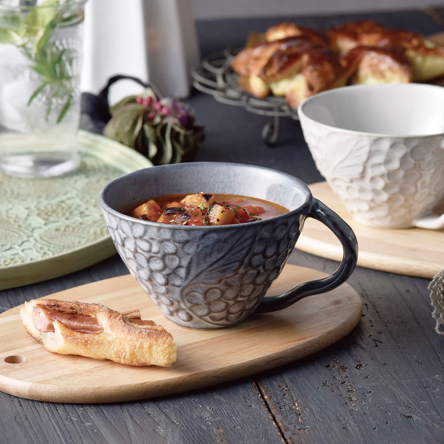 焼物 陶工 湯のみ 2個 A 刻印 イニシャルA 焼物 陶工 湯のみ 2個 A 刻印