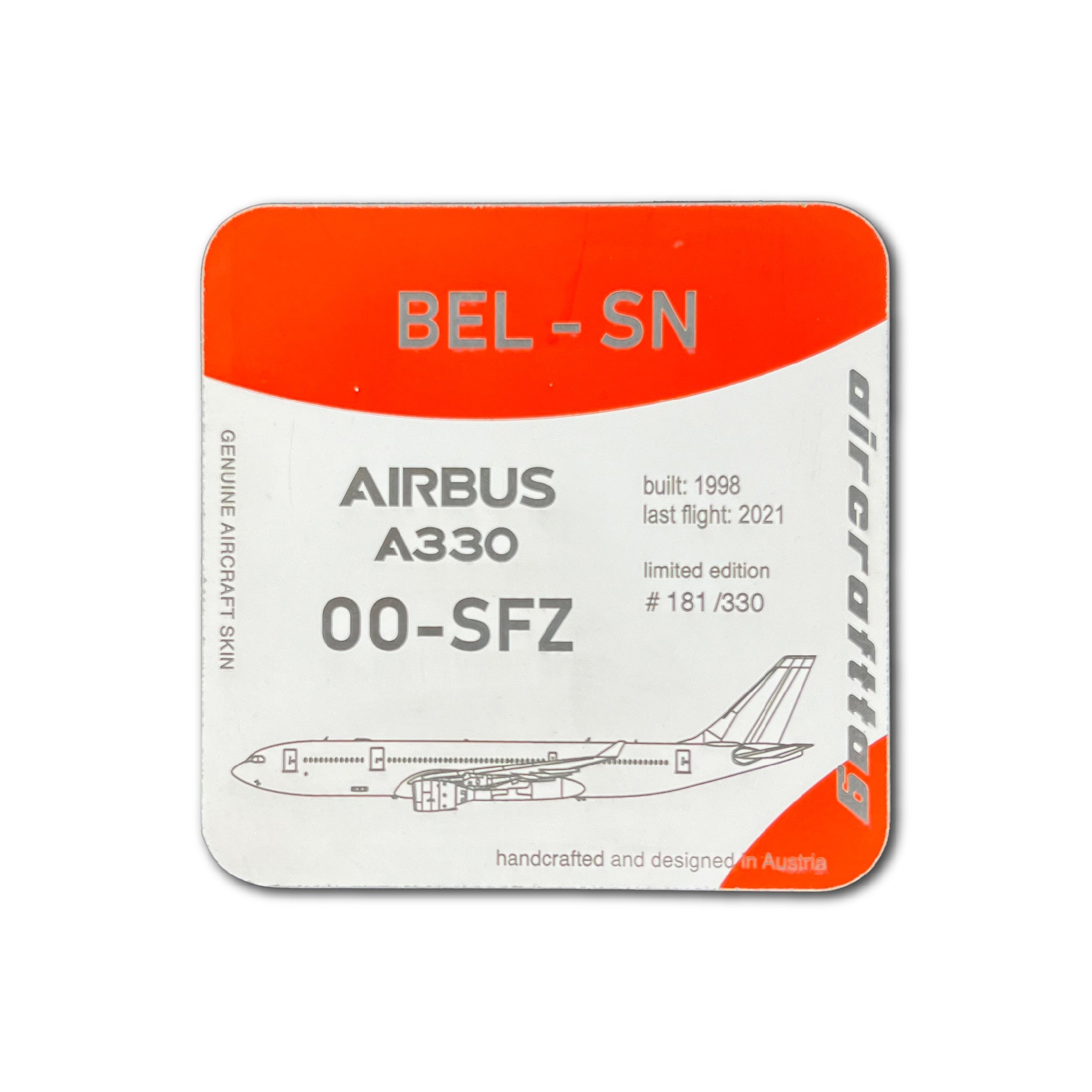 Coaster - Airbus A330 - OO-SFZ - Brussels Airlines – Aircrafttag
