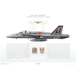 Aircraft profile print of F/A-18C Hornet VFA-86 Sidewinders, AB400