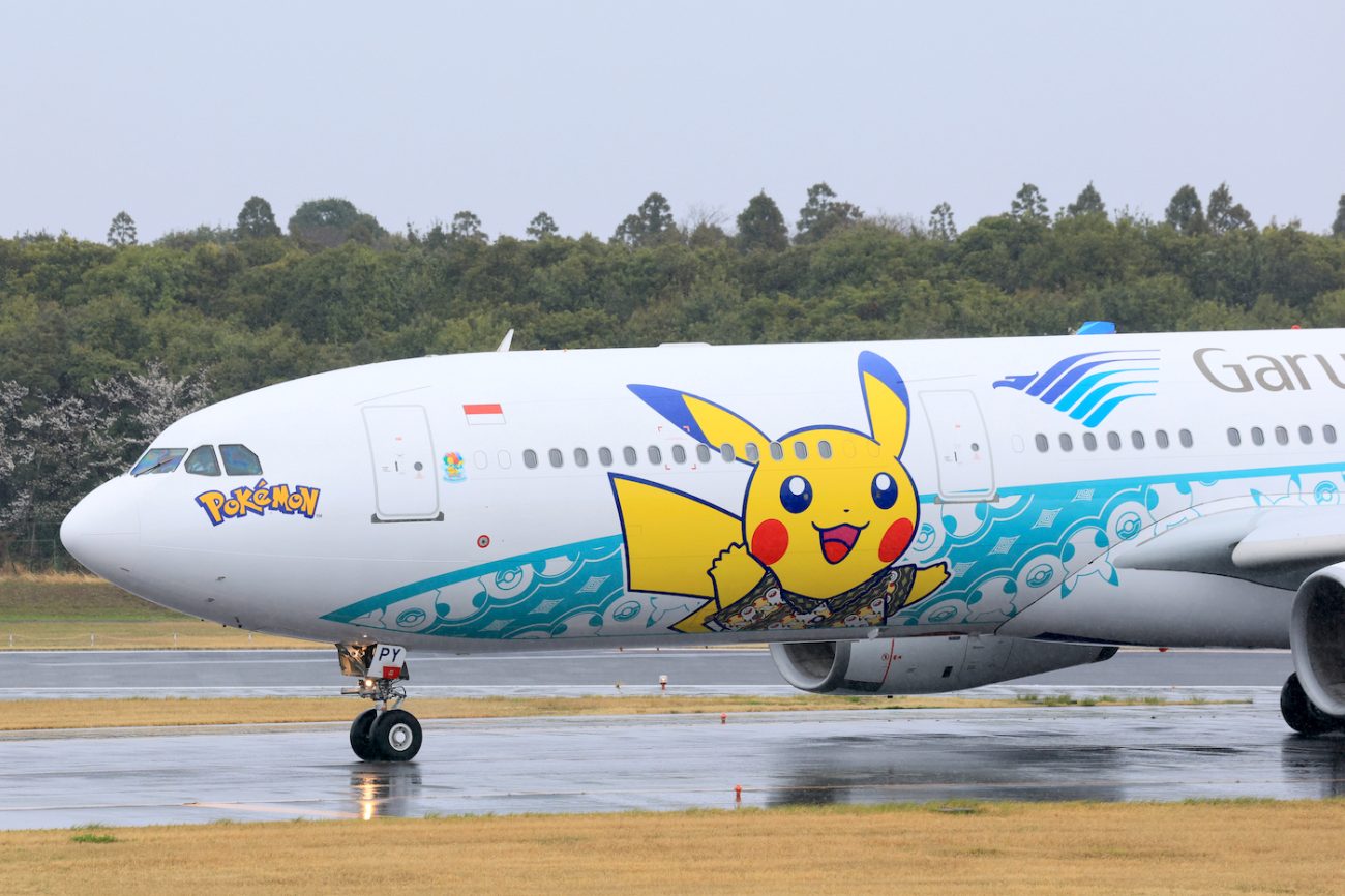 ガルーダ・インドネシア航空のピカチュウジェットGA2、成田空港に初