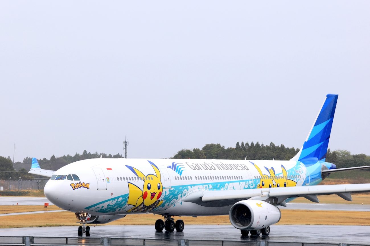 ガルーダ・インドネシア航空のピカチュウジェットGA2、成田空港に初