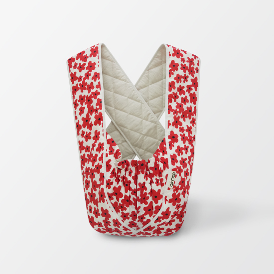 エアリコ抱っこ紐「プレミアム」ポピーガーデン（レッド） | AIRRICOBABY