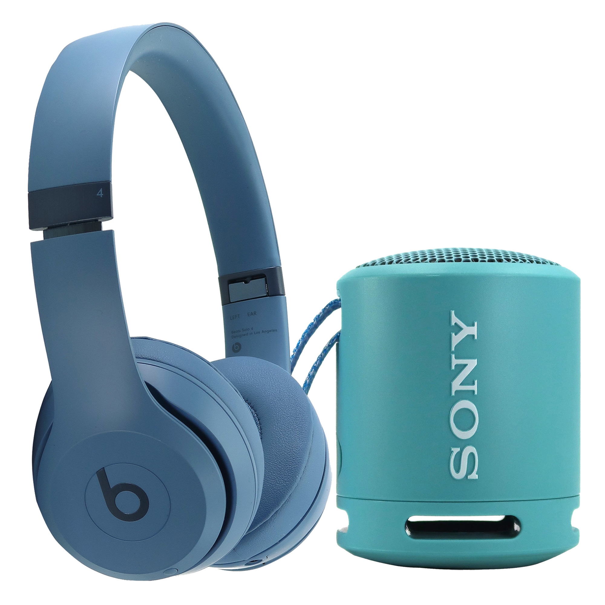 Beats Solo 4 Wireless On-Ear Headphones (Slate Blue) + Sony SRS