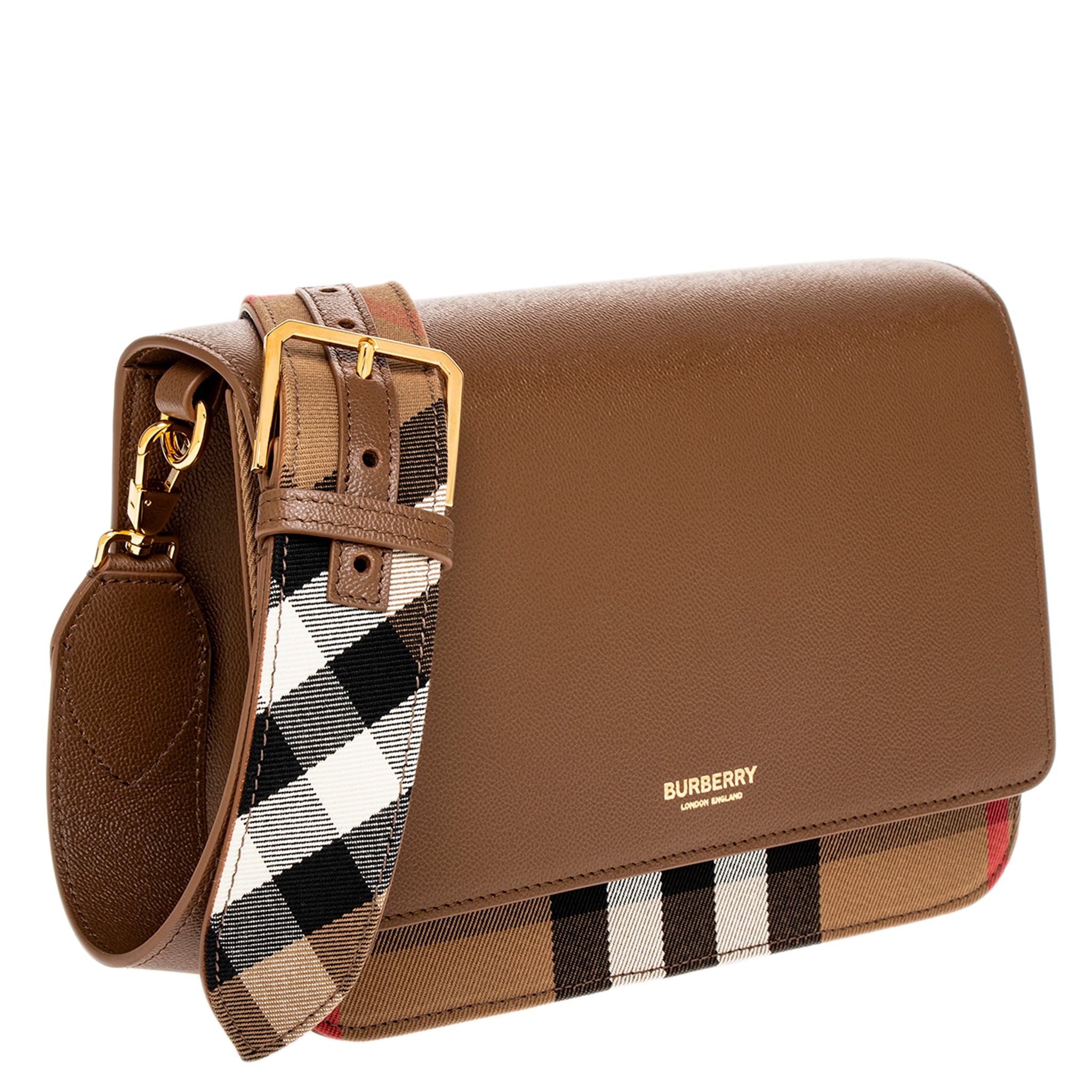 Burberry Mackford Check and Crossbody Bag - Overstock - 42763415