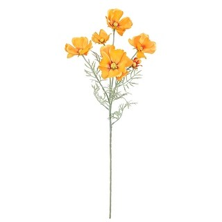 Set of 6 Orange Artificial Cosmos Flower Stem Spray 24in - 24