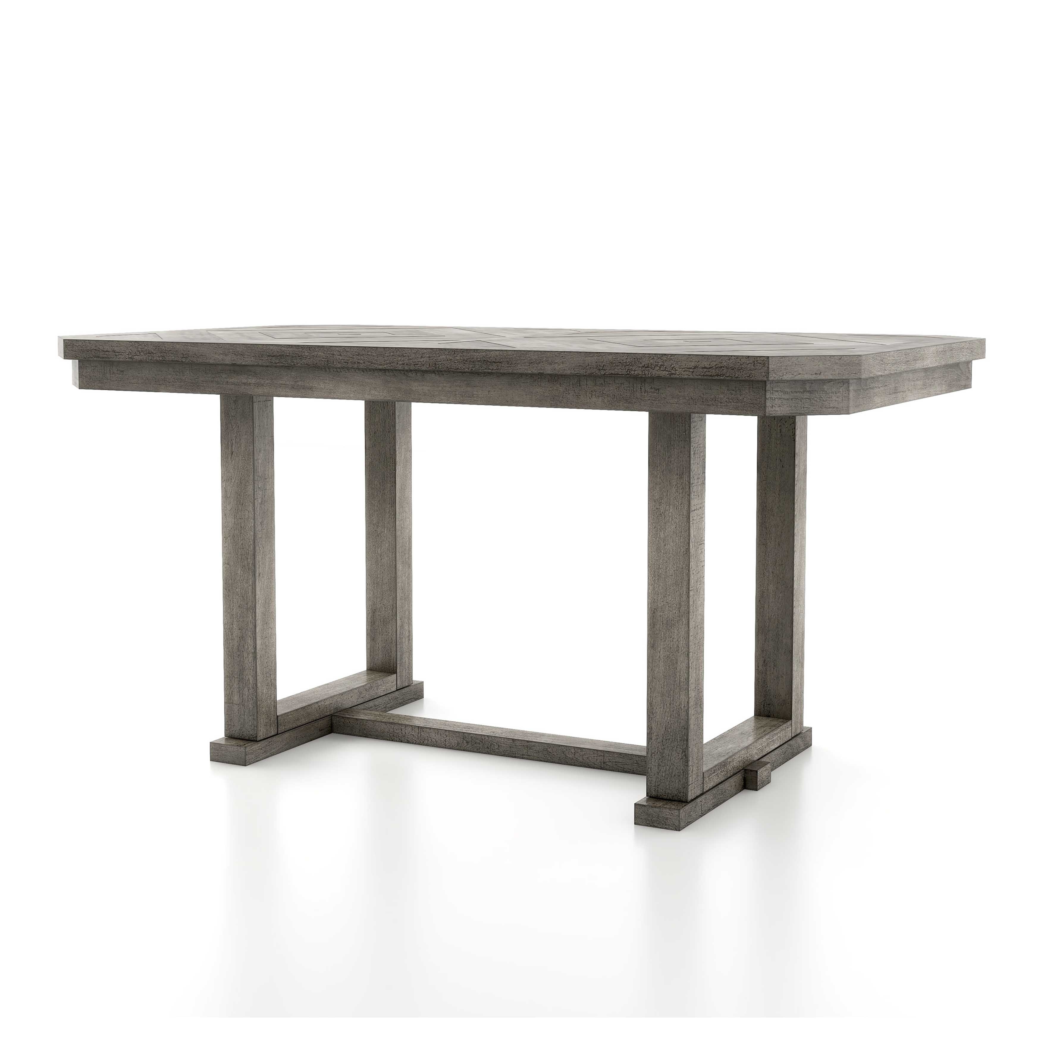 Furniture of America Bura Grey Diamond Wood Top 60-inch Dining