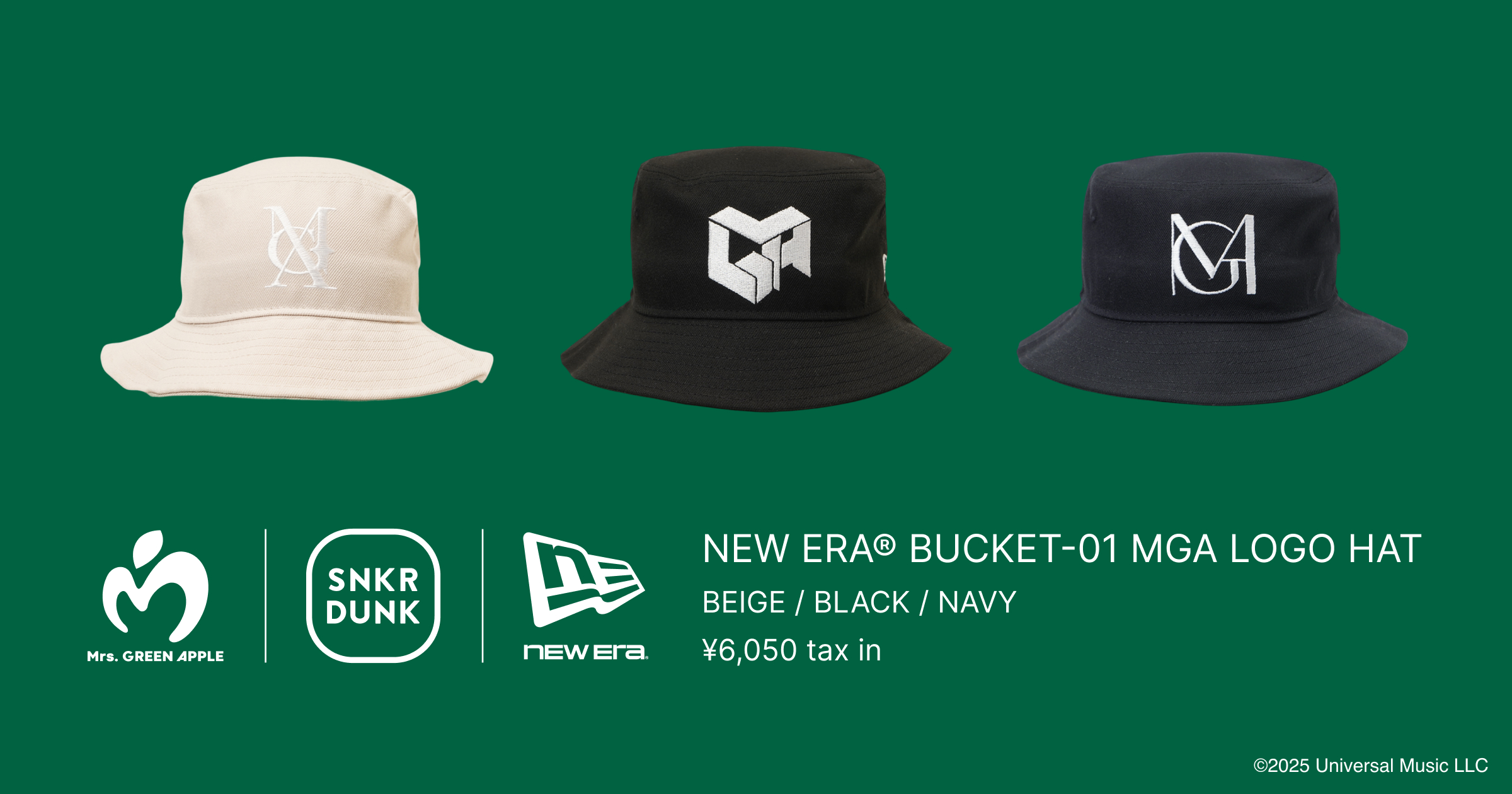 Mrs. GREEN APPLE × SNKRDUNK、NEW ERA®コラボアイテム、11月18日(火