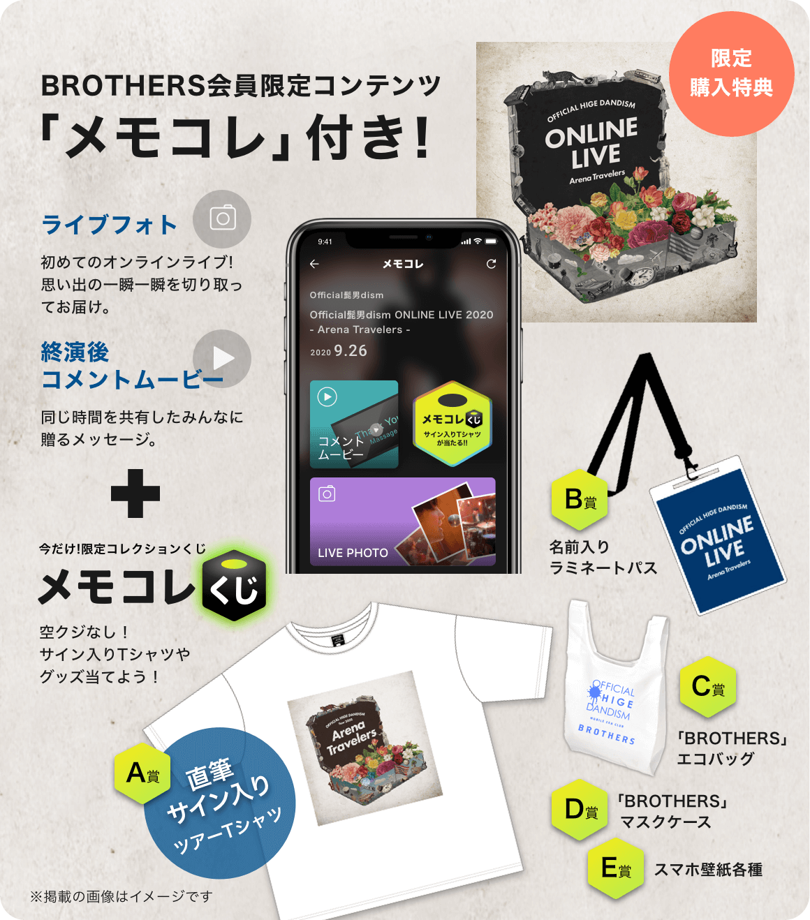 オンラインライブ】会員限定チケット特典 「メモコレくじ」は 9月28日