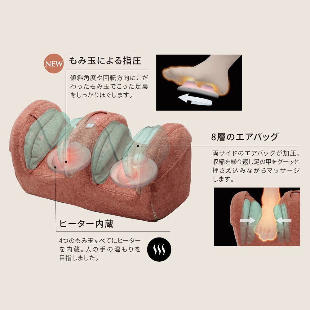 アテックスルルド プロもみ フットマッサージャーAX-HP117br(オレンジ