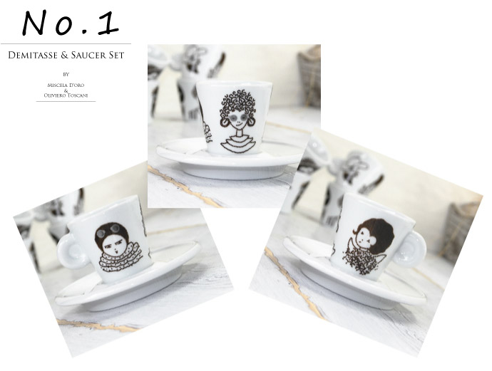 デミタスカップ & ソーサ6種6脚セット オリビエーロ・トスカーニ