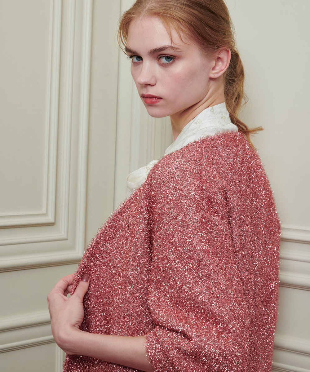 LOULOU WILLOUGHBY】フィルムラメミドルカーディガン|allureville