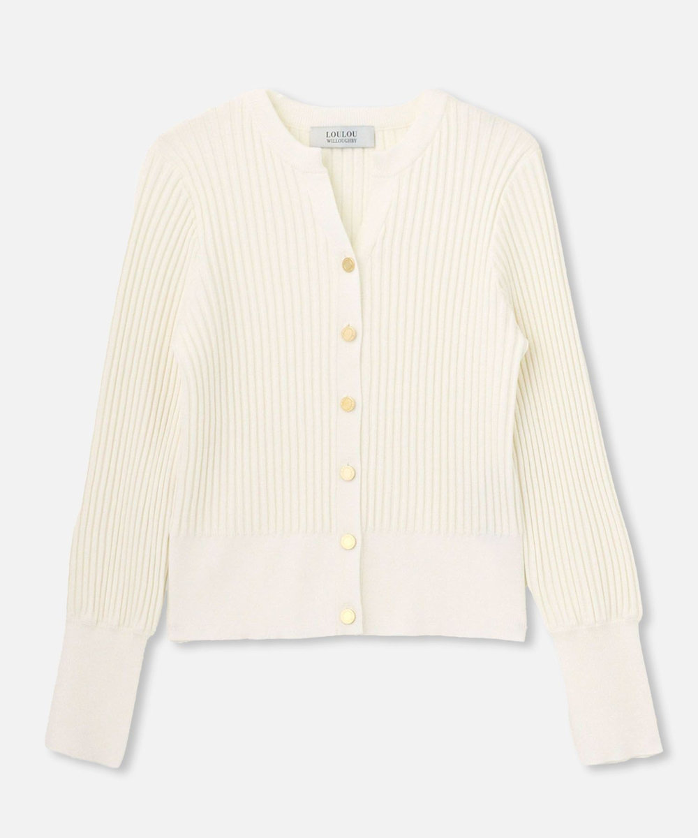 LOULOU WILLOUGHBY】キーネックリブカーディガン|allureville OFFICIAL