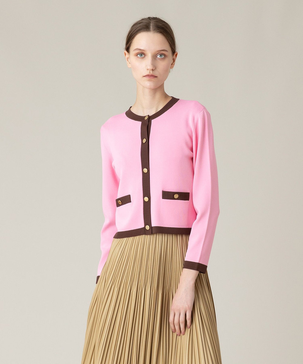 ◇【LOULOU WILLOUGHBY】バイカラーコンパクトカーディガン