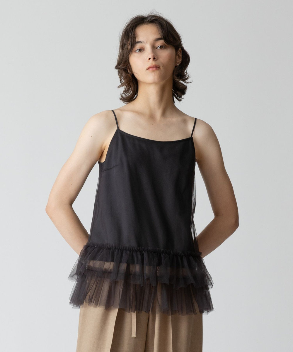 チュールドッキングサテンキャミブラウス|allureville OFFICIAL SITE