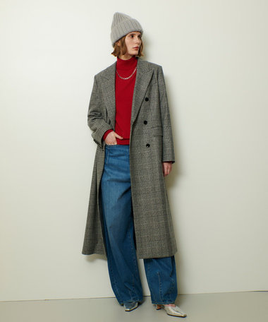 グレンチェックロングチェスターコート|allureville OFFICIAL SITE