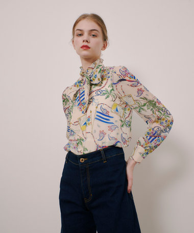 LOULOU WILLOUGHBY】アーカイブフリルリボンブラウス|allureville