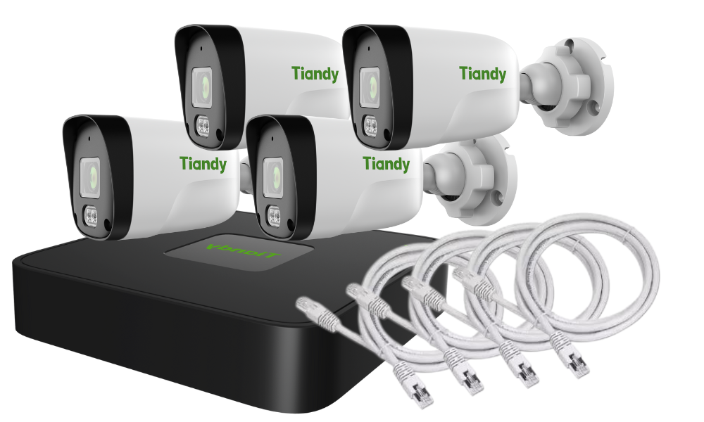 IP Camera Kit, 4 x 2MP Bullet Cameras - Alarm in a Box