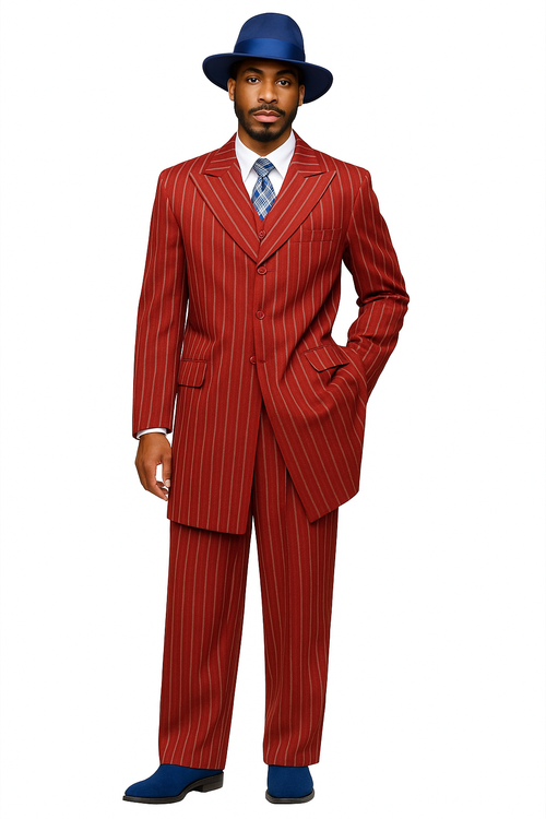 Red Zoot Suit - 1920s Suit - Gangster Long Suit | Alberto Nardoni