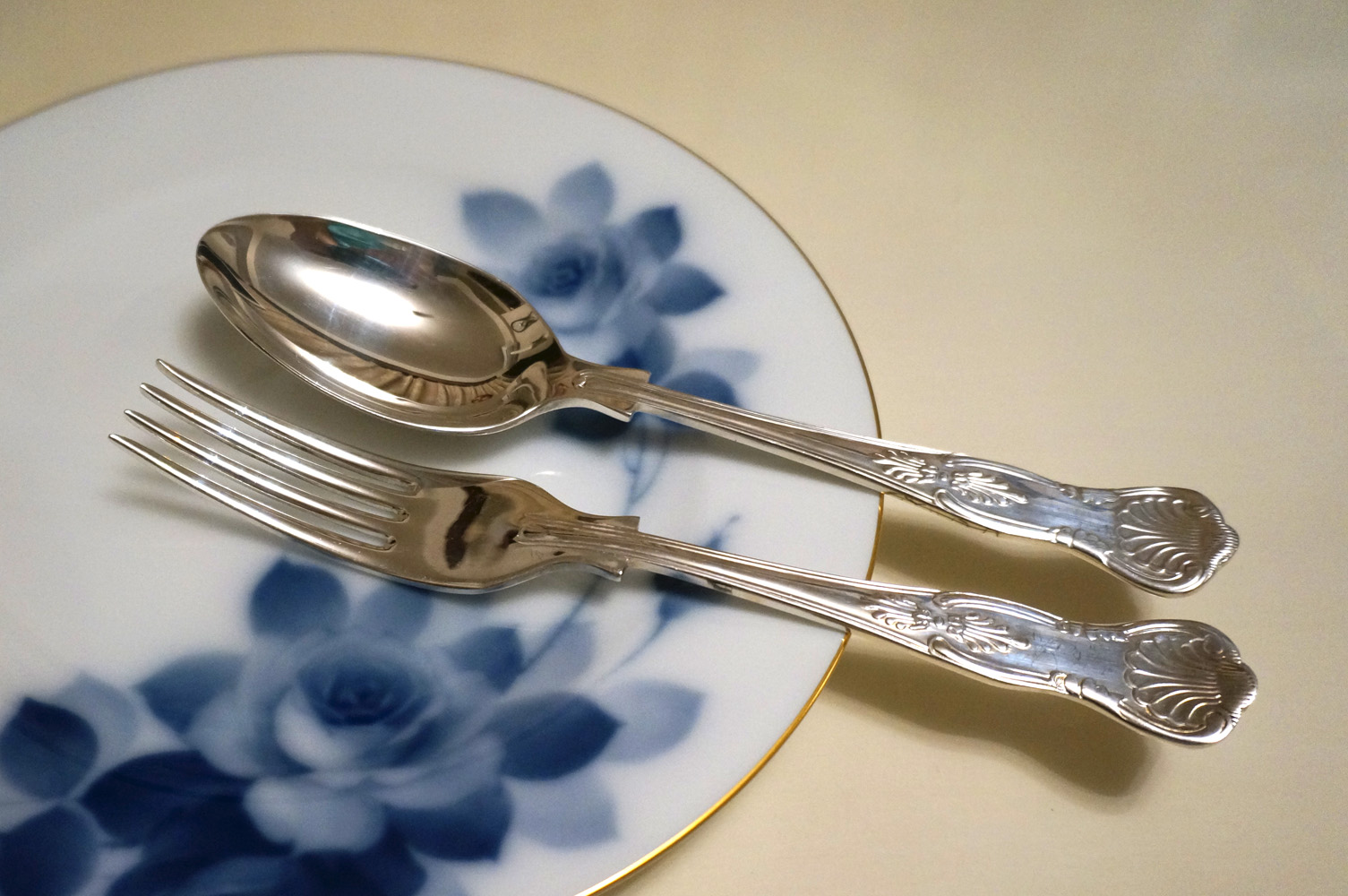 イギリス製 シルバー ディナーフォーク スプーン ペア 4セット – Allen