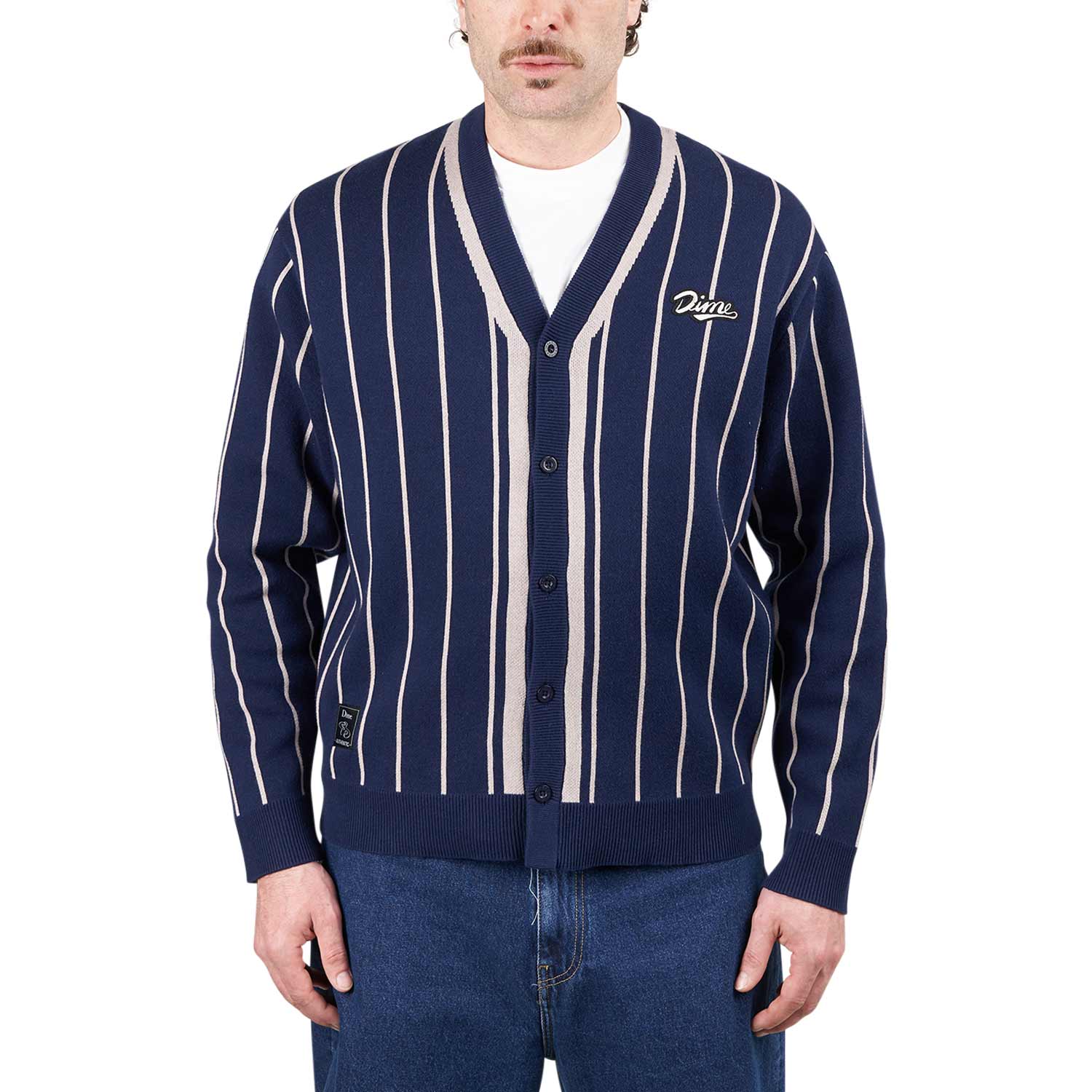 Dime Baseball Knit Cardigan (Blue) DIMESP244NVY - Allike Store