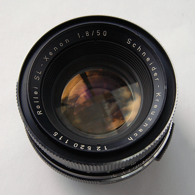 The Schneider-Kreuznach Rollei SL-Xenon 50 mm f/ 1.8 Lens. Specs