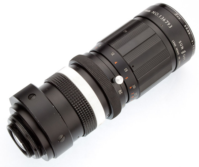 The Sun Hi-Tele Zoom 85-210 mm f/ 4.8 T-mount Lens. Specs. MTF
