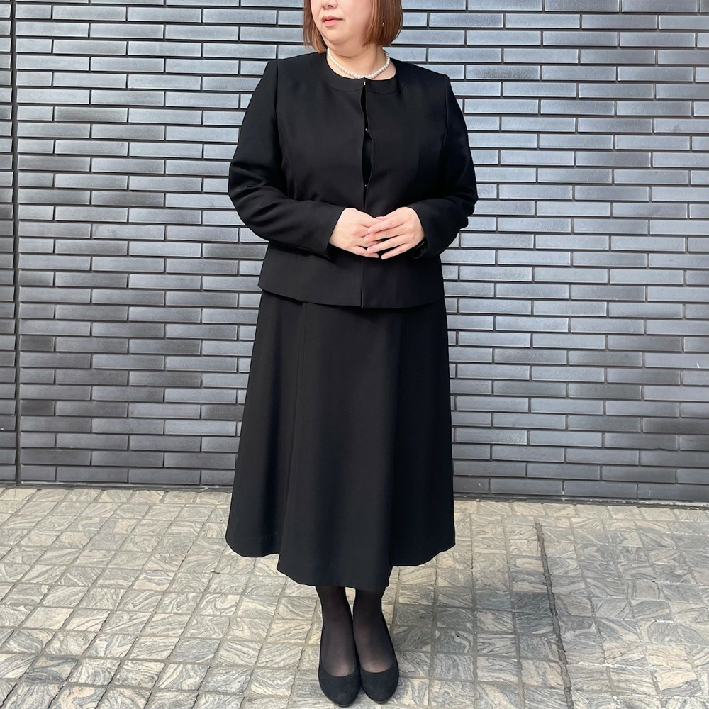 ブラックフォーマルノーカラージャケット 7000｜【アリノマ】大きい