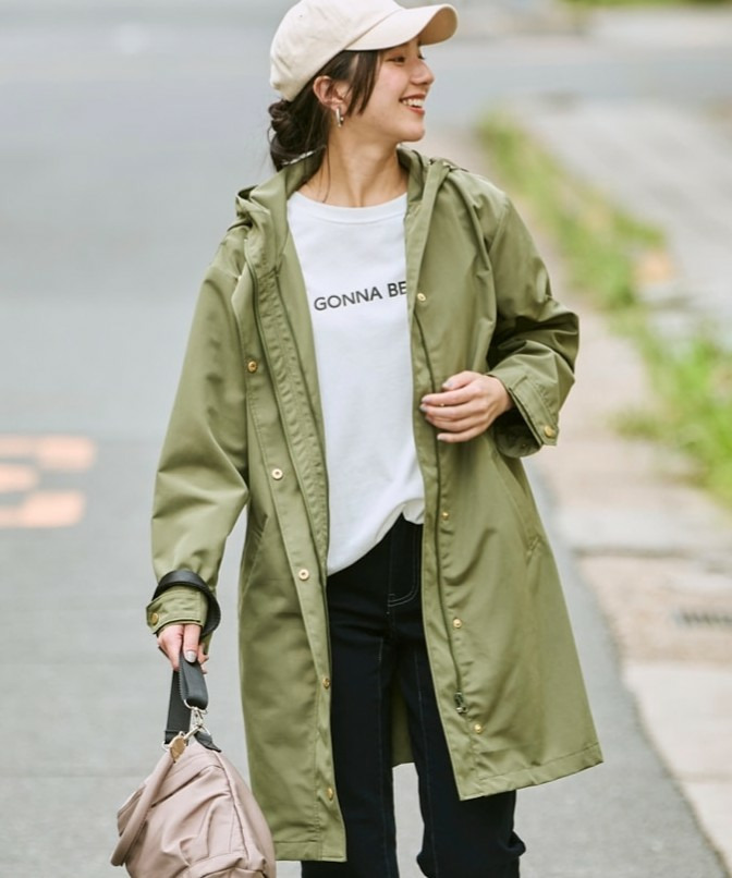 大きいサイズ スマイルさんと考えたライナー付モッズコート（はっ水