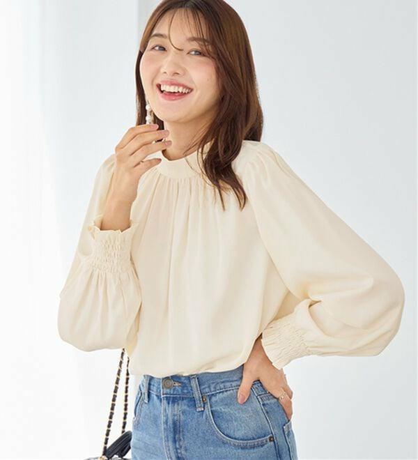 ボリューム袖上品とろみブラウス 272100｜【アリノマ】大きいサイズの