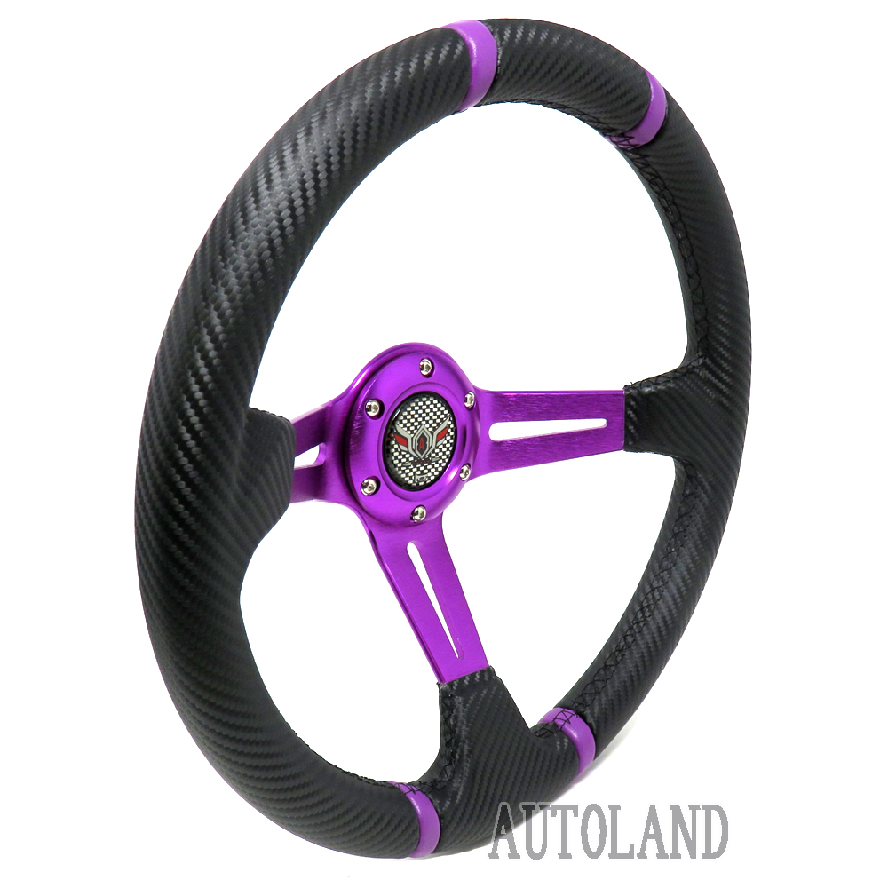 ALTEED / ディープコーンステアリング/350φ/紫スポーク×カーボン