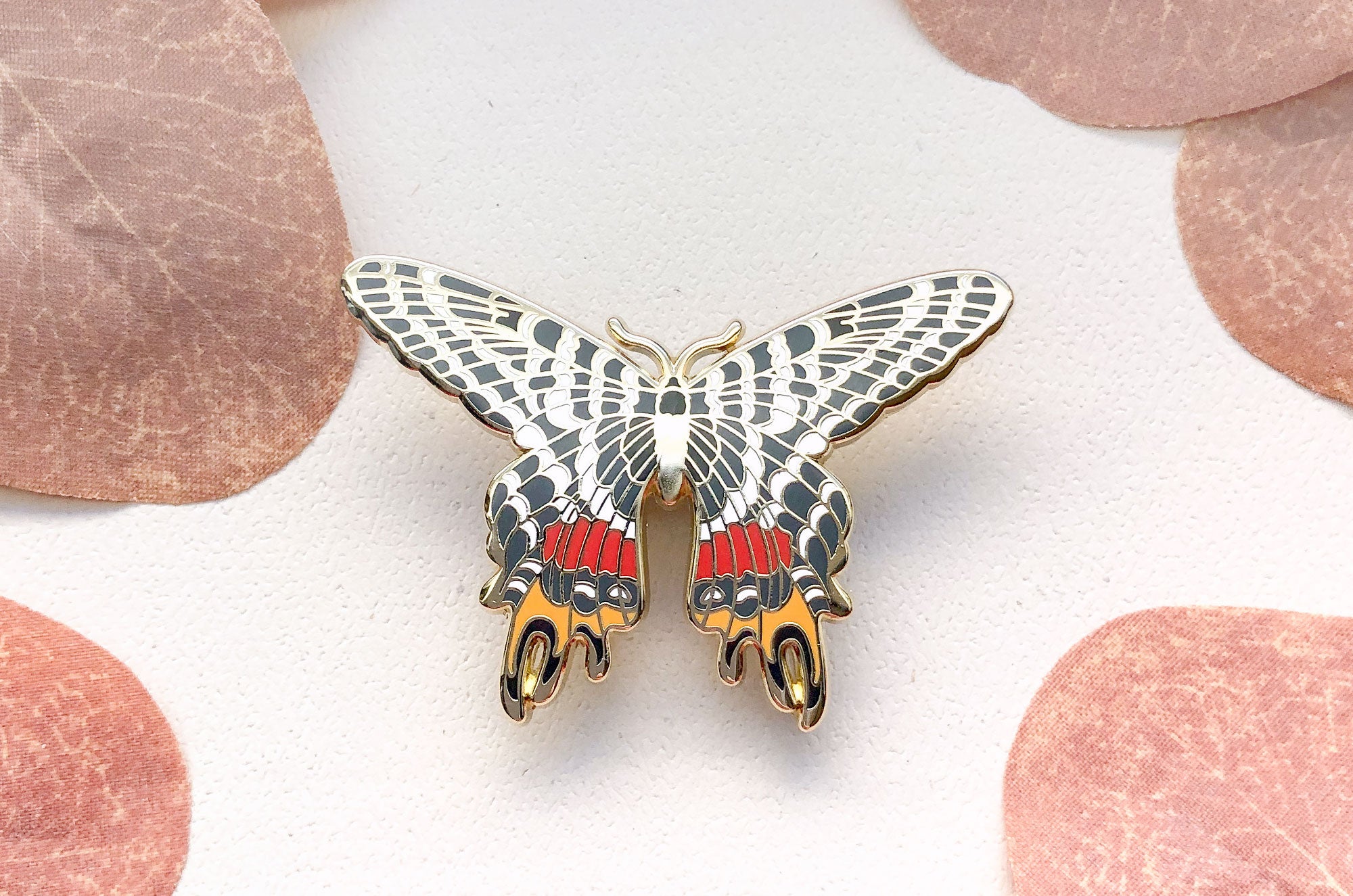 Bhutan Glory Butterfly (Bhutanitis lidderdalii) Enamel Pin – Alum