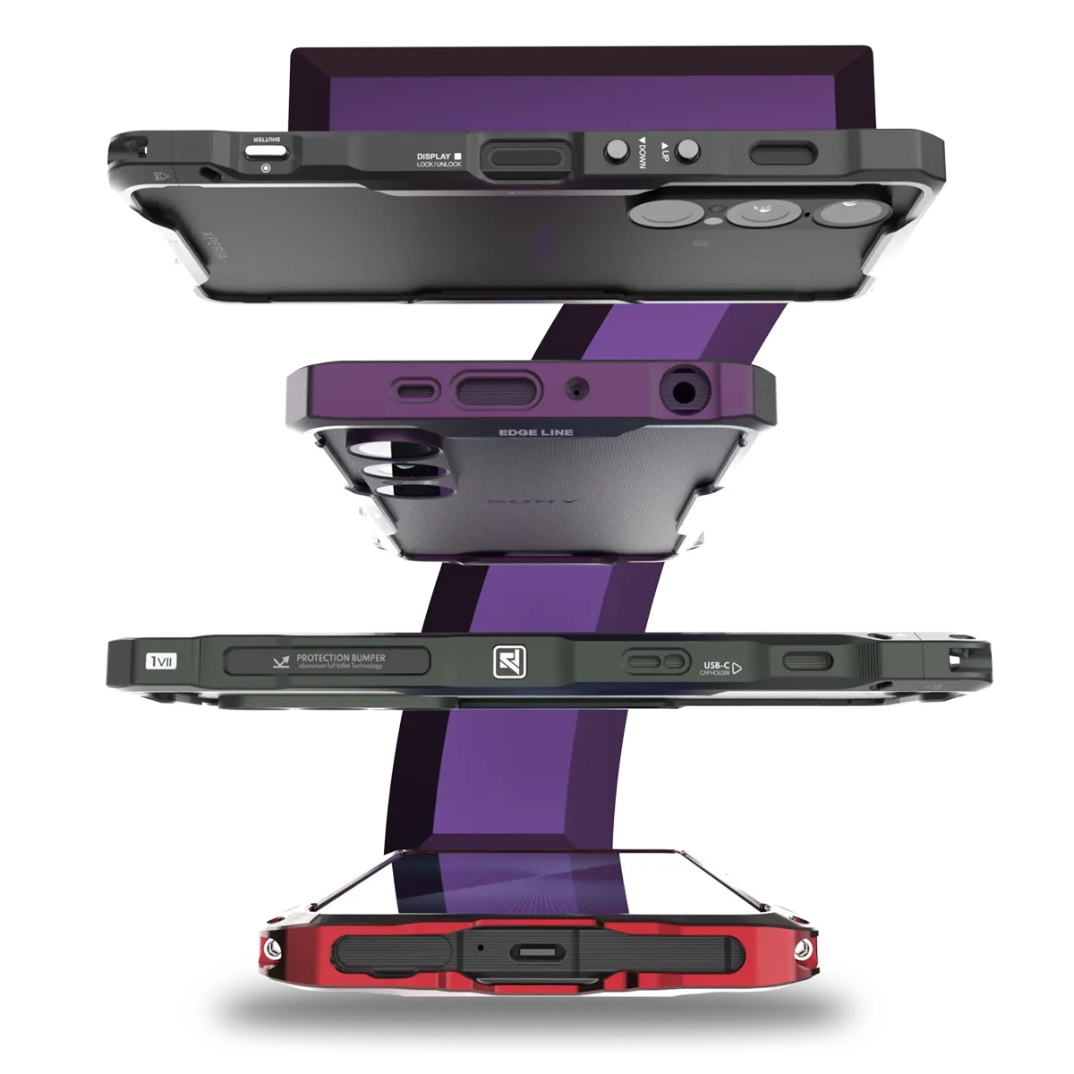 アルミフルビレット保護バンパーケース EDGE LINE for XPERIA 1 VII