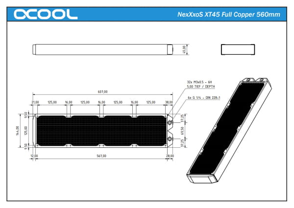 Alphacool NexXxoS XT45 Full Copper 560mm Radiator | Alphacool