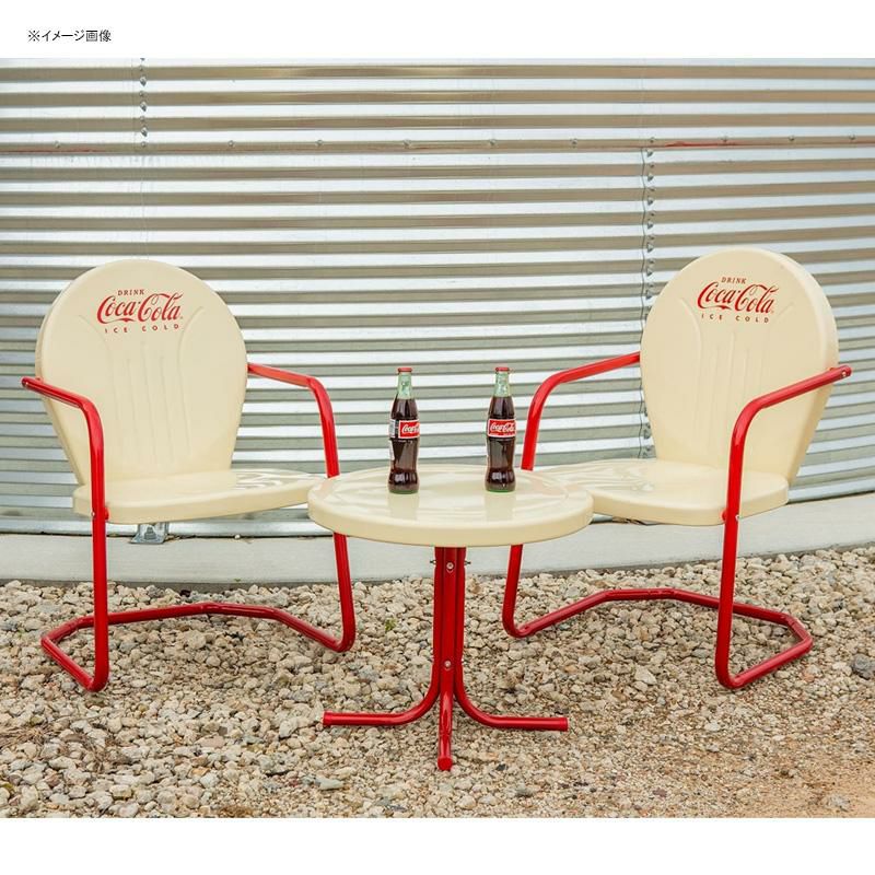 コカコーラ メタル テーブル チェア セット クリーム レトロ