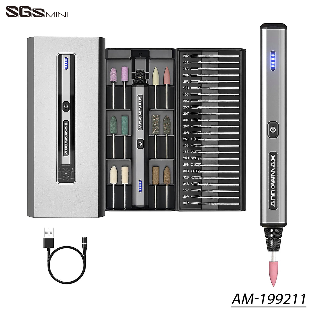 SGS MINI Electric Engraving & Polishing Pen With Alu Case (36 in 1