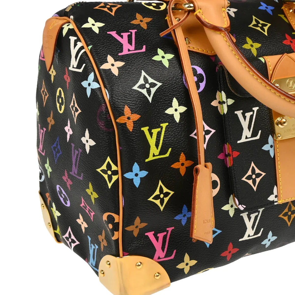 Louis Vuitton 2003 Black Monogram Multicolor Speedy 30 Handbag
