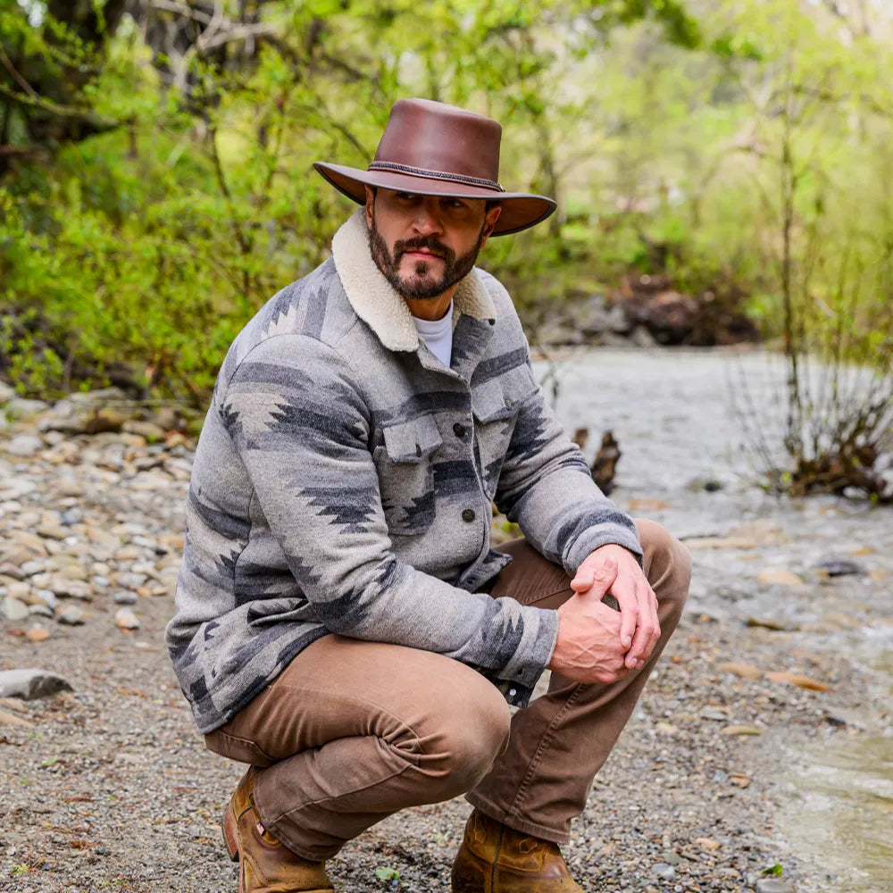 Midnight Rider | Mens Leather Outback Hat – American Hat Makers