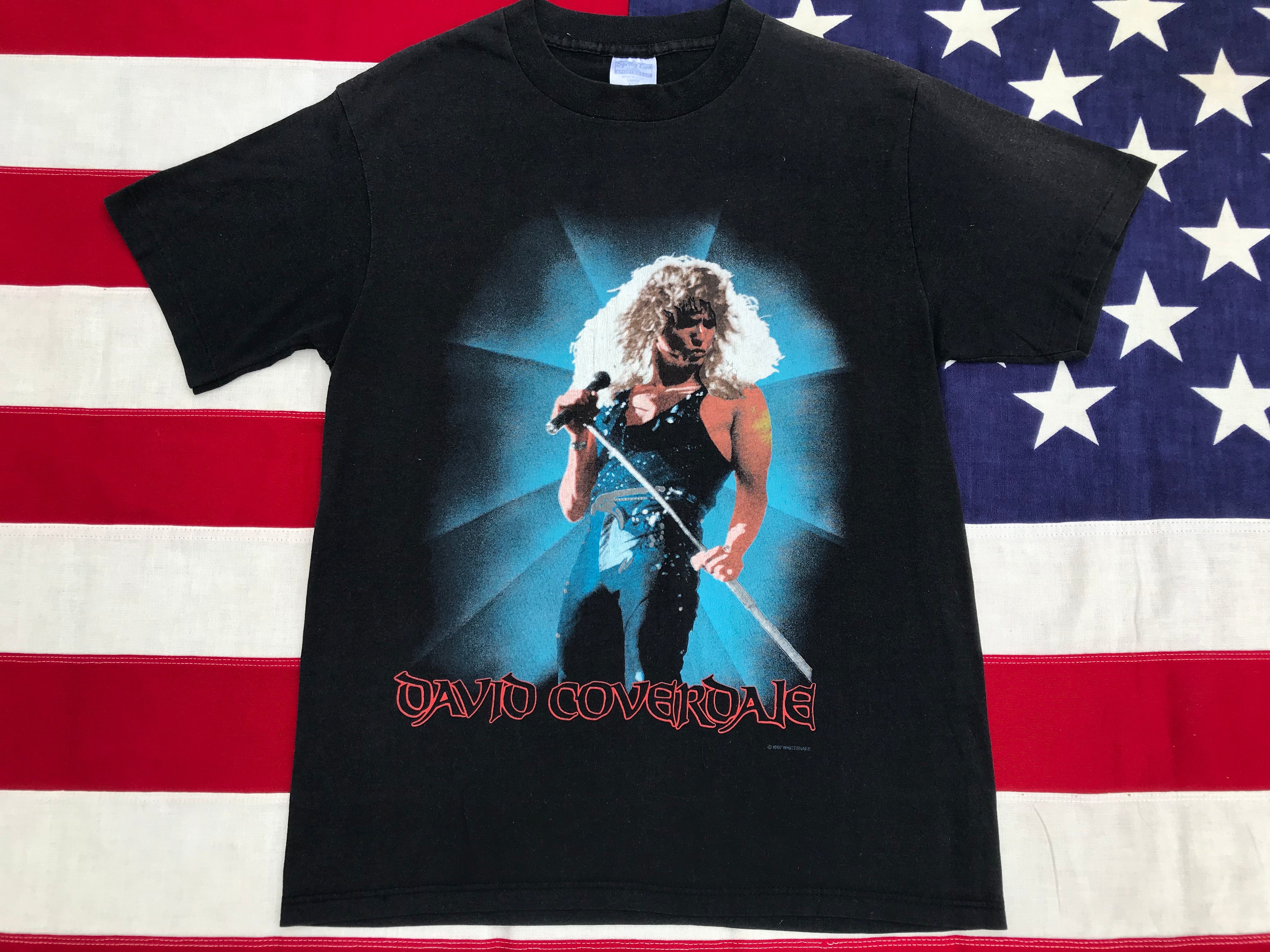 WHITESNAKE David Coverdale 1987 Original Vintage Rock T-Shirt By