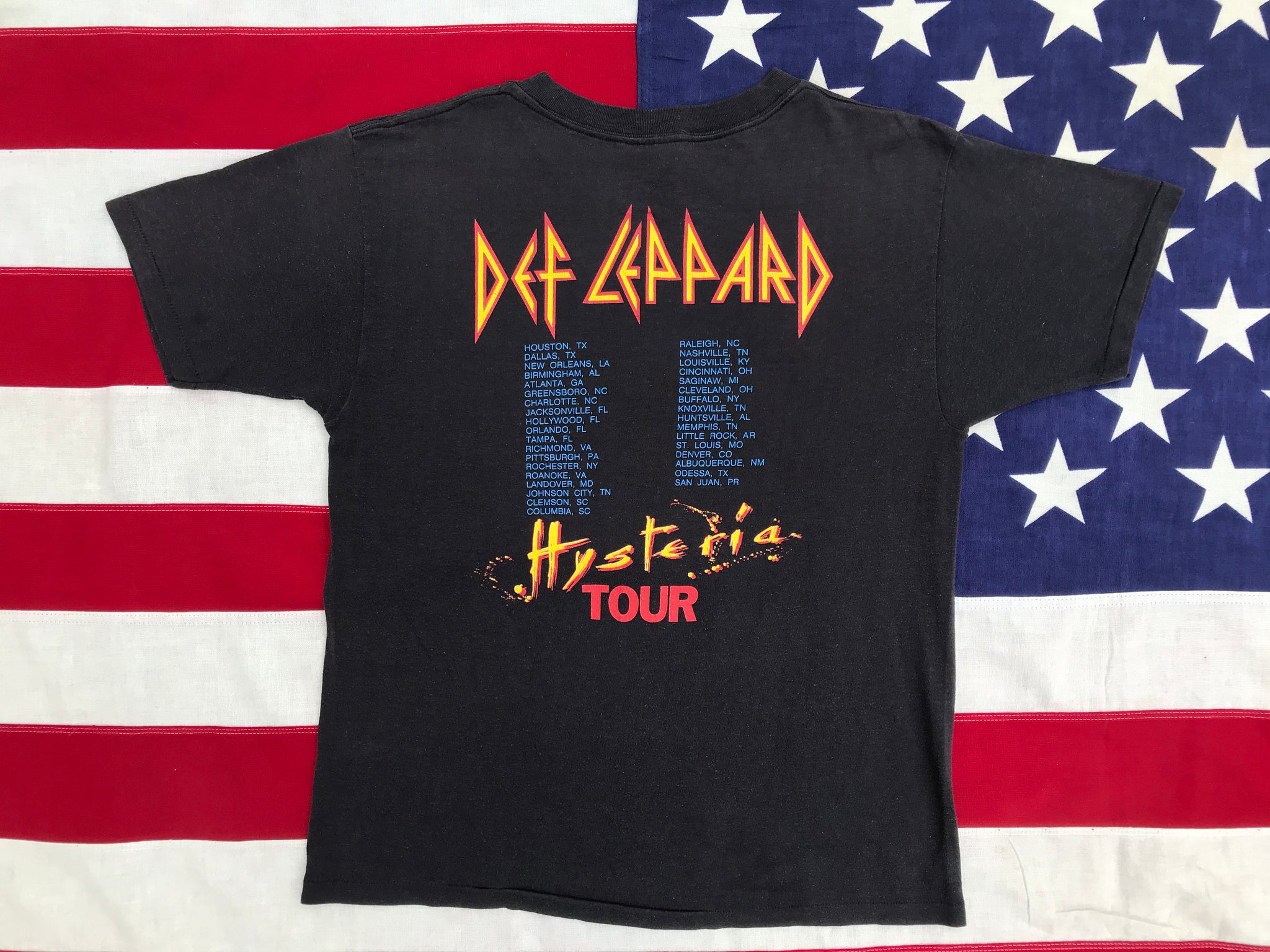 Def Leppard “ Hysteria Tour 1987 “ Original Vintage Rock T-Shirt