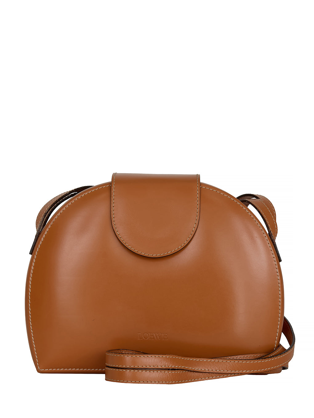 LOEWE ロゴ刻印カーフレザーショルダーバッグ