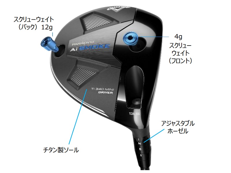 キャロウェイ ミニドライバー「PARADYM Ai SMOKE Ti 340 MINI」が発売