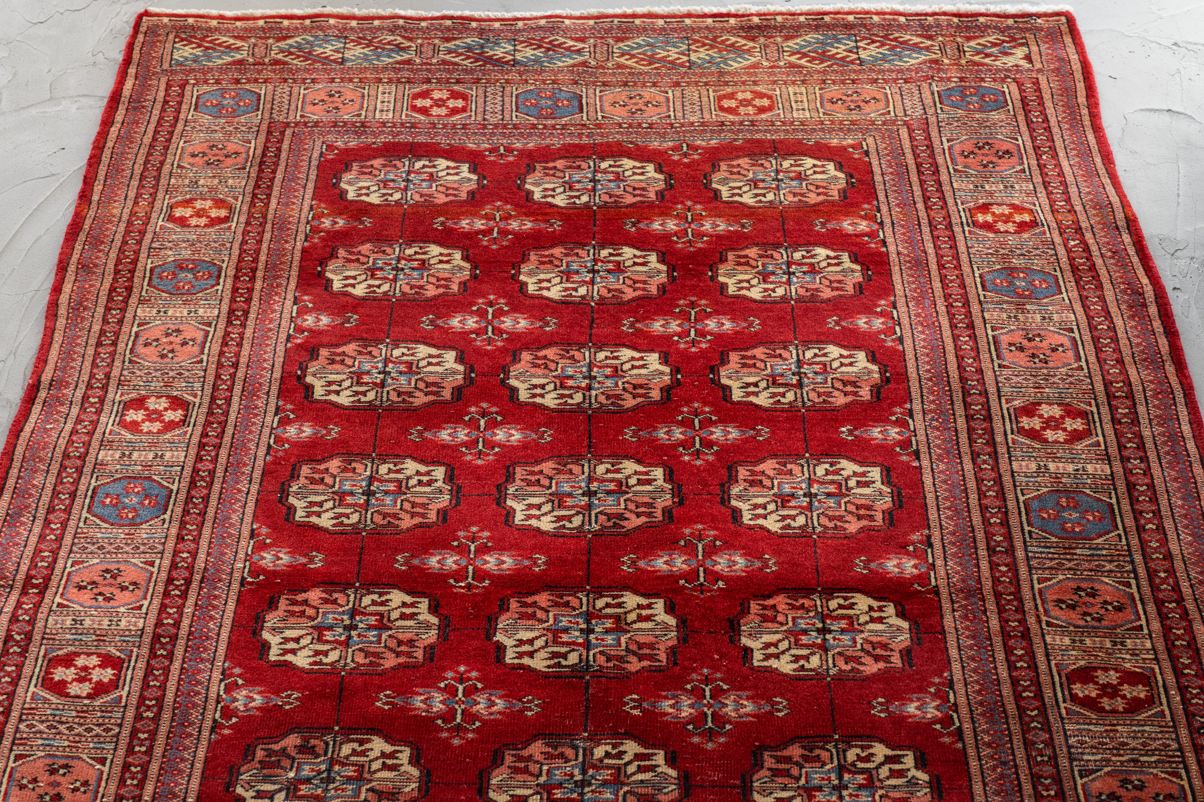 パキスタン産 1980年代 パキスタンラグ】手織り絨毯-アンティークラグ