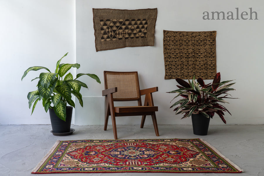 イラン産 1980年代 ヴィンテージラグ】ペルシャ絨毯-ヴィンテージラグ