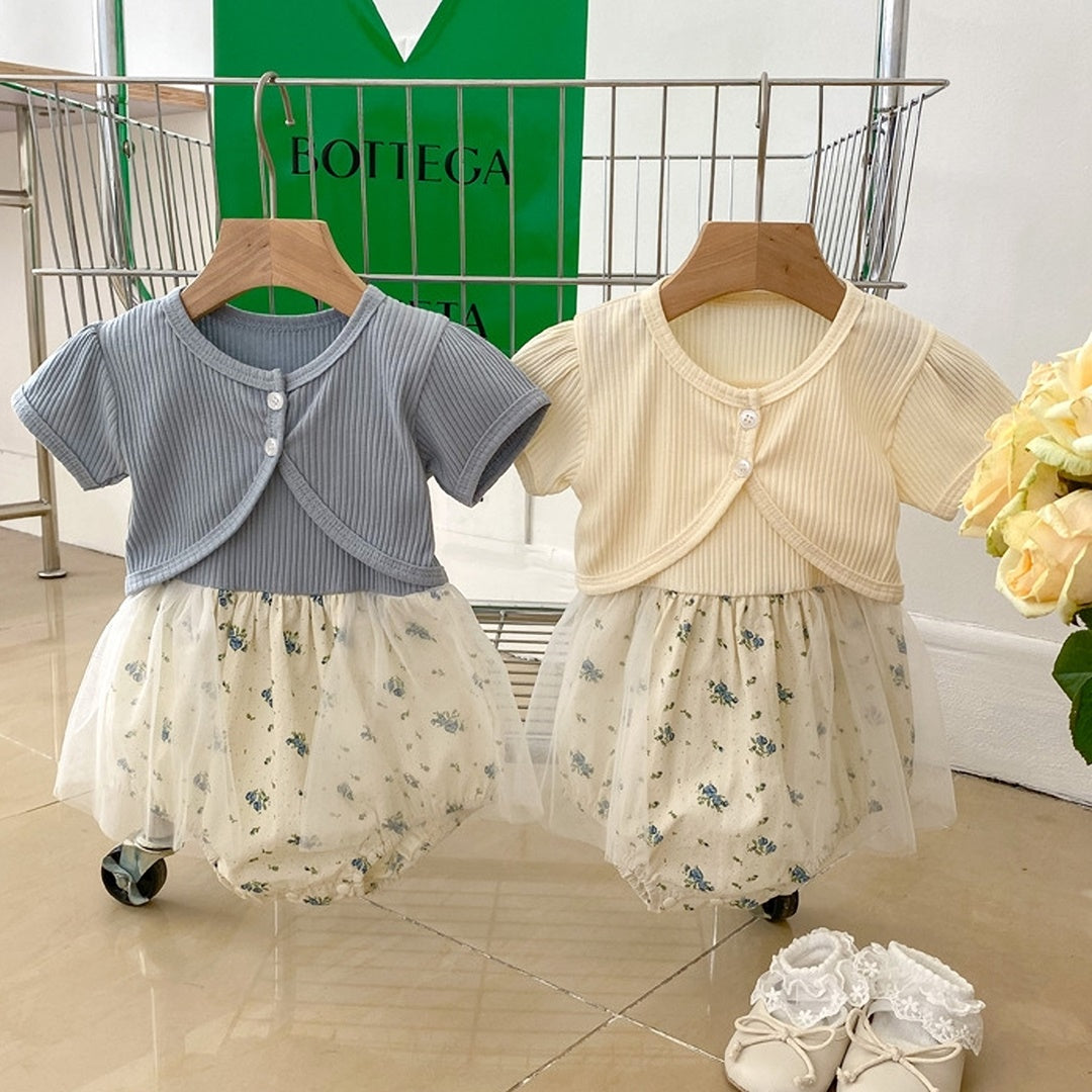 チュールフラワーロンパース 60㎝～90㎝｜ロンパース 女の子｜ベビー服