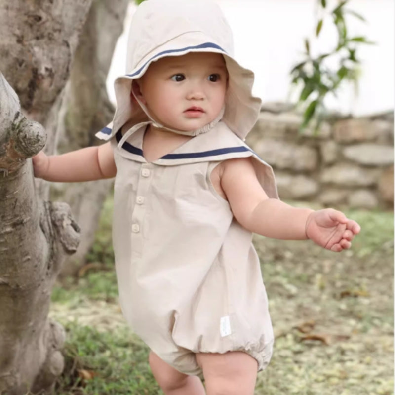 セーラースリーブレスロンパース 60㎝～90㎝｜ベビーのロンパース