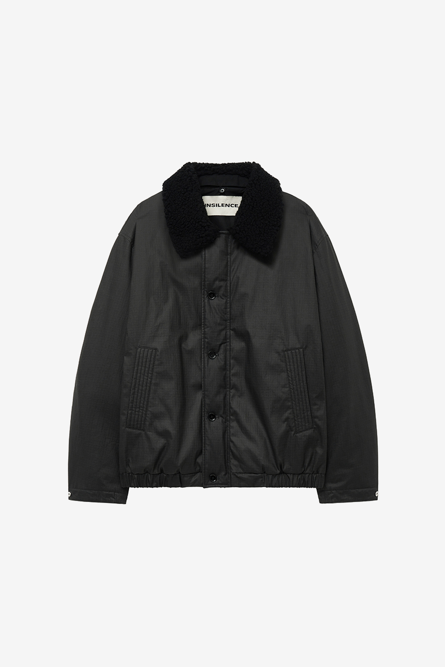 Influencer pick] [MEN] Waxed Shearling Collar Jacket BLACK
