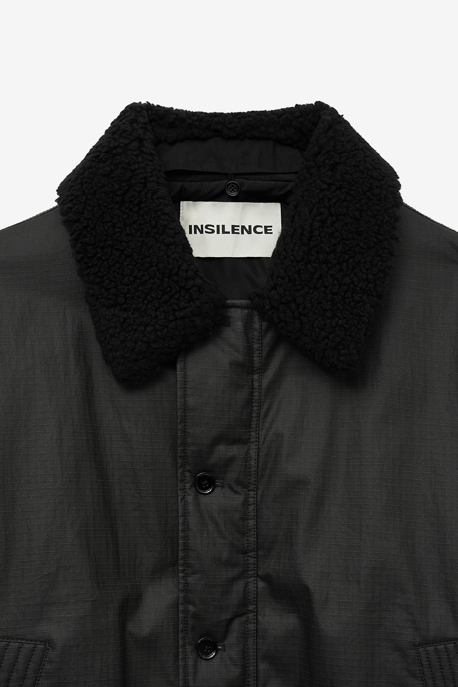 Influencer pick] [MEN] Waxed Shearling Collar Jacket BLACK